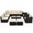 Wicker 10 - Person Modular Rattan Patio Conversation Set with Cushions-885295356