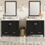 Meuble-lavabo de salle de bain avec lavabo en céramique, portes à fermeture en douceur, tablettes de rangement doubles et tiroir divisé pour un rangement de salle de bain spacieux et organisé-1286753762