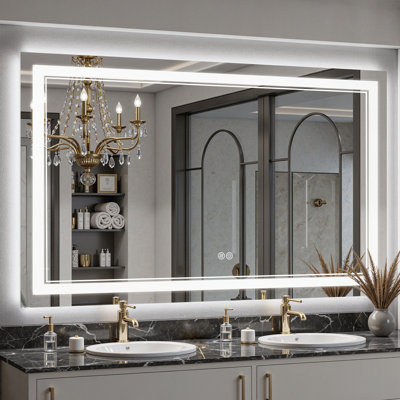 Chrisna UL Certified LED Bathroom Vanity Mirror, Front & Backlit, Anti-Fog Tempered Glass with 3-Year Warranty