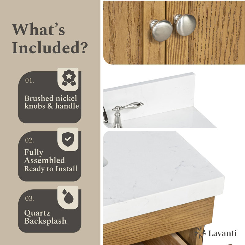 Meuble-lavabo avec lavabo 36 po Lavanti Depos, Depos bois de sapin gris chêne, 36 pouces V1