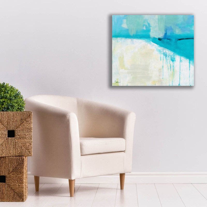 «Coastal Blues 1» par Jan Weiss, art mural sur toile, 16 po x 12 po, H 26 po x l 30 po x P 1,5 po