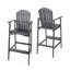 Outdoor Acacia Wood Adirondack Barstools, Set of 2
