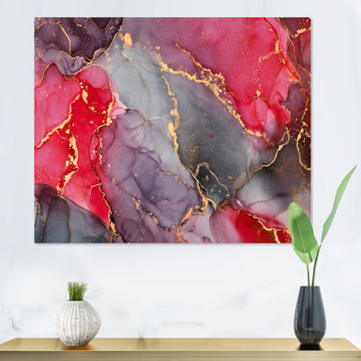" Red Luxury Abstract Fluid Art I "