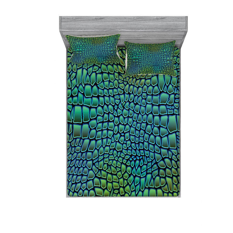 Microfiber Abstract Sheet Set, Full/Double Sheet Set with Fitted Sheet