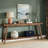 Farmhouse Console Table, 70.9" Entryway Table 2-Tier Sofa Table
