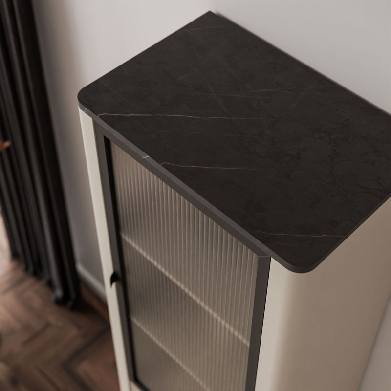 Display Cabinet, cashmere / grey stone
