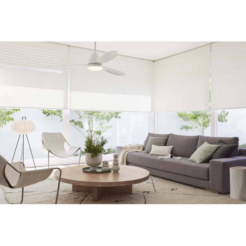 Whitehaven 56in 3-Blades Indoor/Outdoor Ceiling Fan with Remote Control and Light, White