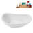 55" Streamline Soaking Glossy White Freestanding Tub With Internal Drain in Glossy White