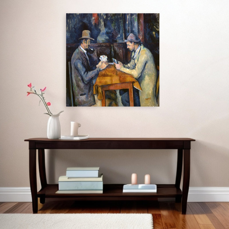 Les joueurs de cartes, impression d'art contemporain classique coloré de 1893 à 1896, H 36 po x l 36 po