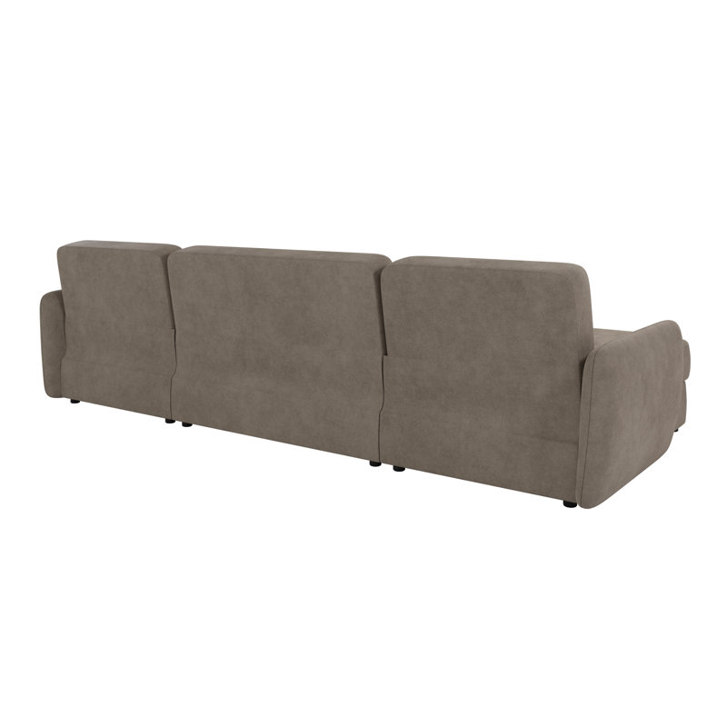 Modern U-shape  Corner Sofa with sleeping function, Dark Beige