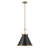 1-Light Matte Brass Pendant Lighting with Matte Black Shade