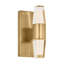 Sean Lavin Lassell 2-light single short wall sconce in natural brass finish with crystal shades-1484823530