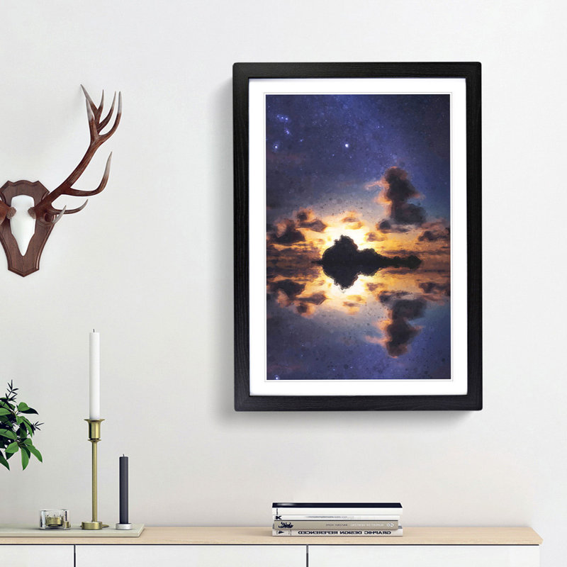 Stars Above Big Sur in California - Picture Frame Graphic Art Print, Black Framed, 48cm H x 36cm W x 2cm D