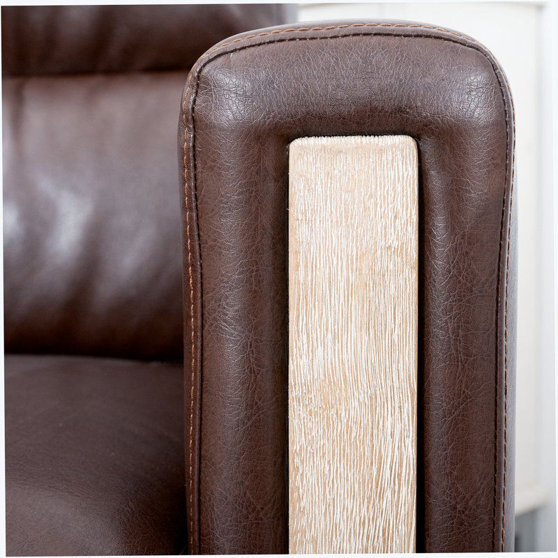 Chaise d'appoint rembourrée Rashieka, Similicuir brun