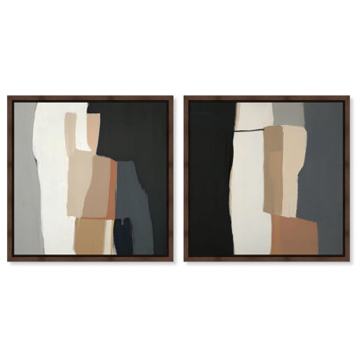 «Passageway I and III», ensemble de décorations murales sur toile encadrées par Art Remedy, cadre en noyer, 20 x 20