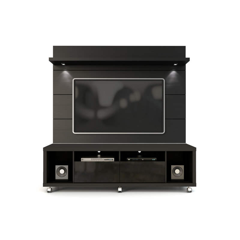 Bassetti TV Stand for TVs up to 60", Black Gloss / Black Matte