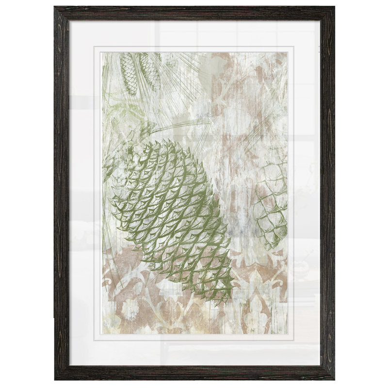 « pinecone fresco i » par paul cezanne-cadre photo, reproduction d’art, H 24 po x l 18 po x P 1,25 po, Papier encadré ébène