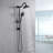 Bathroom Shower With 6 Inch Rain Head & Handheld, Matte Black, 2.5 Gpm Flow, Adjustable Slide Bar, Corrosion , Tranquil And Handheld , Gpm, Water Advanced Technology-126502577