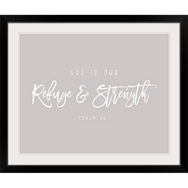 « psalm 46:1 », art textuel, H 20 po x l 23 po x P 1 po, Cadre noir