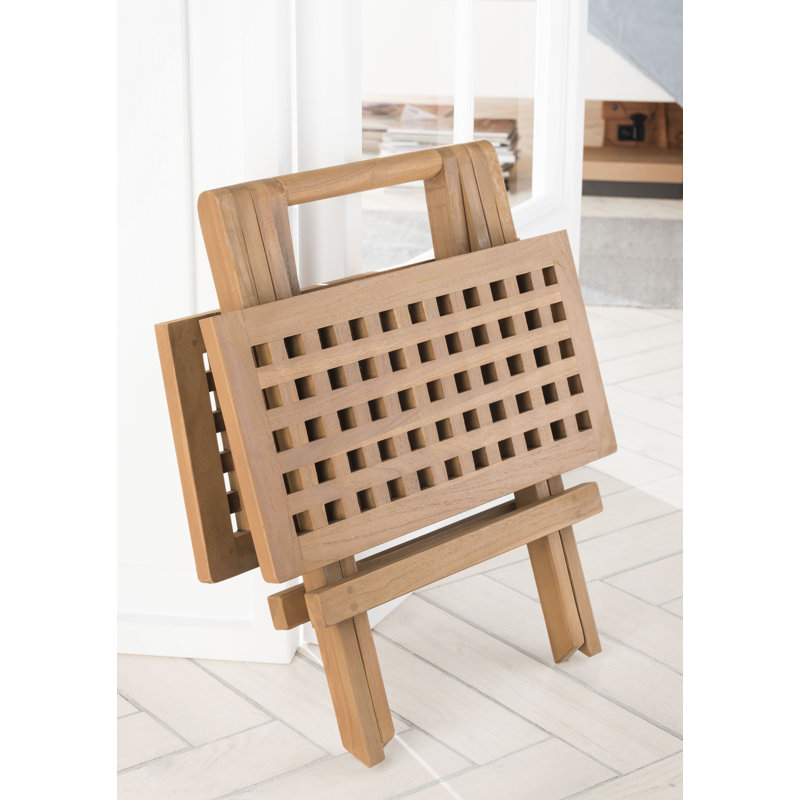Claverack Square Teak Solid Wood Outdoor Side Table - 50 cm W 50 cm D