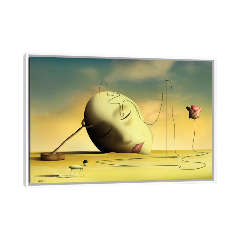 Cabeça Pensante II (Thinking Head II) by Marcel Caram - Print on Canvas, White Framed, 152.5 cm H x 101.5 cm W