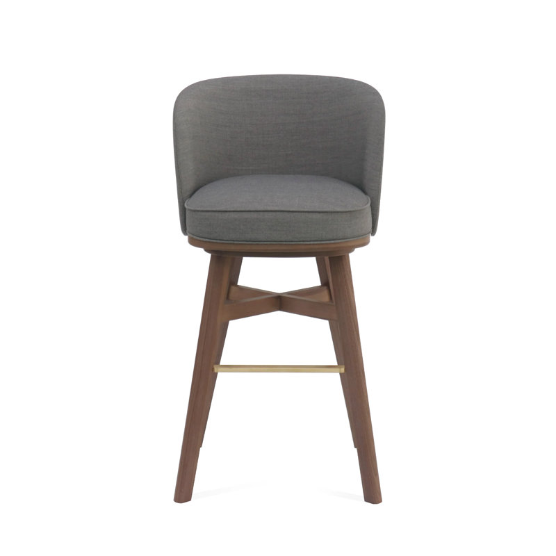 Chaise de bar pivotante Mr.B, L493 Huître Sanfor 0021, Chêne noir
