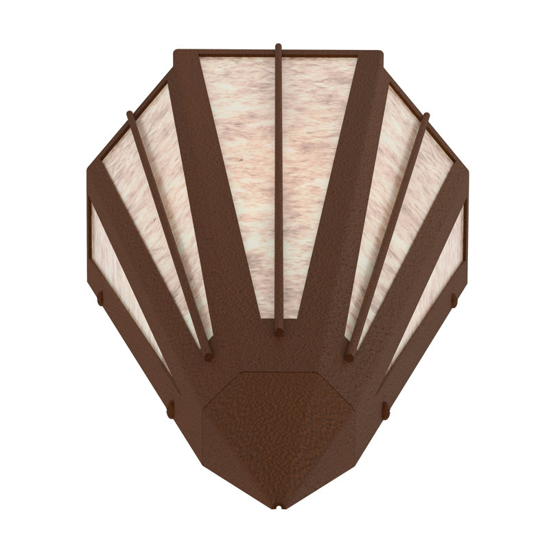 1 - Light Flush Mounted Sconce, Sepia Brown, Silver, Mica
