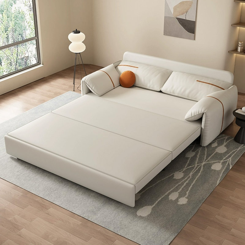 Canapé-lit causeuse 100% polyester beige, 57.48"W*32.28"D*33.86"H