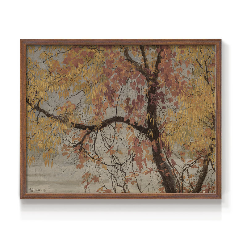 Paysages rétro-DC - reproduction encadrée - réaménageable, H 22 po x l 28 po, Noyer