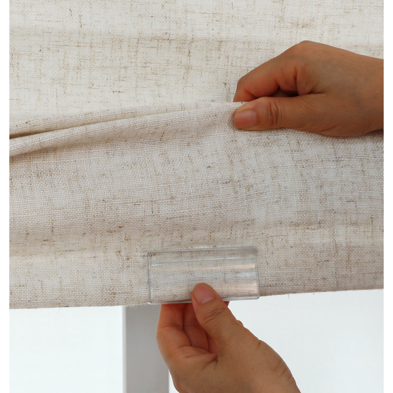 Store romain tissé sans cordon Linen Bliss, L 48 po x L 64 po, Naturel
