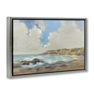 California Coast Cliffs Framed Floater Canvas by Silvia Vassileva