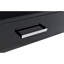 Bureau d'écriture 2 tiroirs avec base en métal noir brillant et chrome