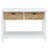 Rectangular Console In White With 2 And Shelf Storage Table Open