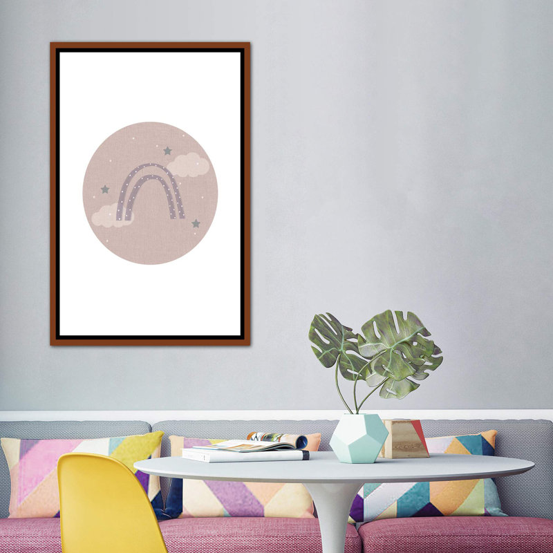 Décoration murale pour enfants, H 40 po x l 26 po x P 1,5 po, Toile classique avec cadre brun