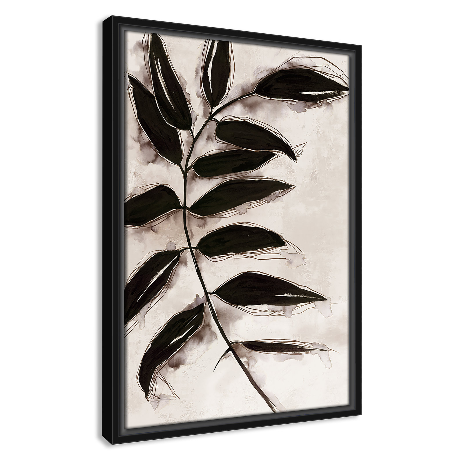 Leaves II by Eva Watts, Black Framed, 19.5" H x 13.5" W x 2" D