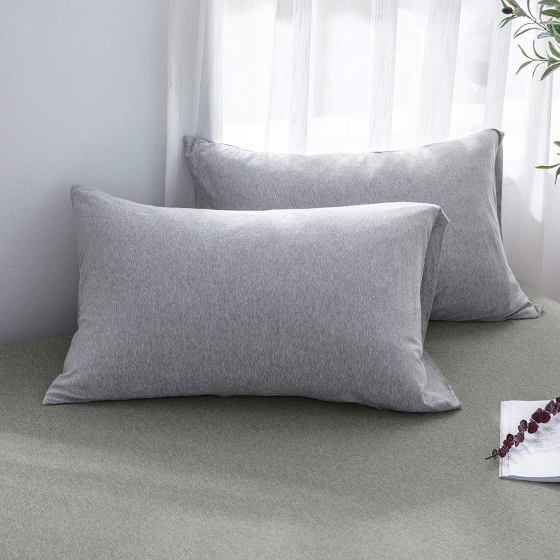 Jersey Knit Fitted Sheet, Grey, Double (4'6)