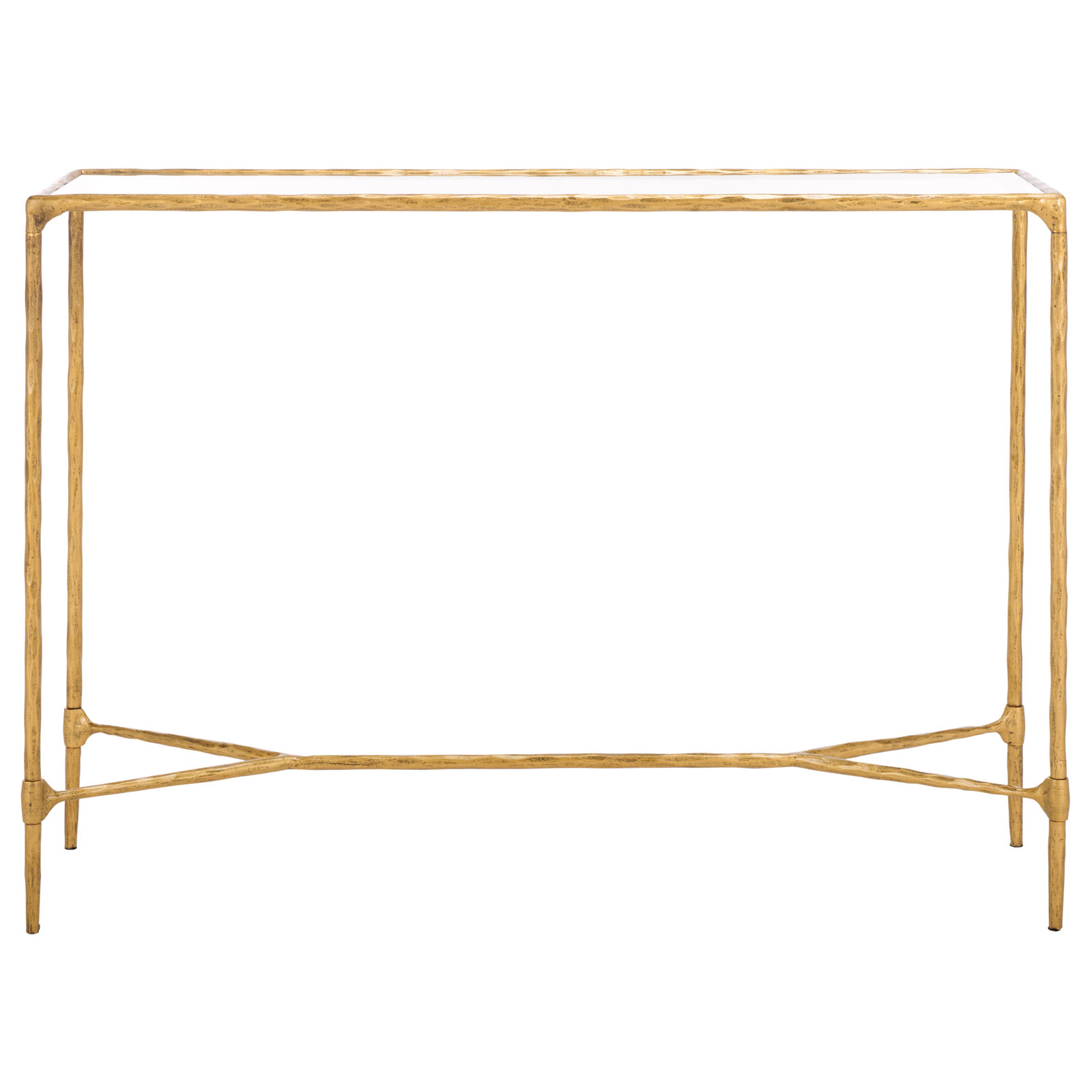 Sewall Metal And Glass Console Table, Brass