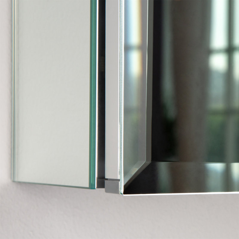 Armoire à pharmacie 30 po x 26 po avec miroir à fixation en surface ou espace de rangement encastré en aluminium