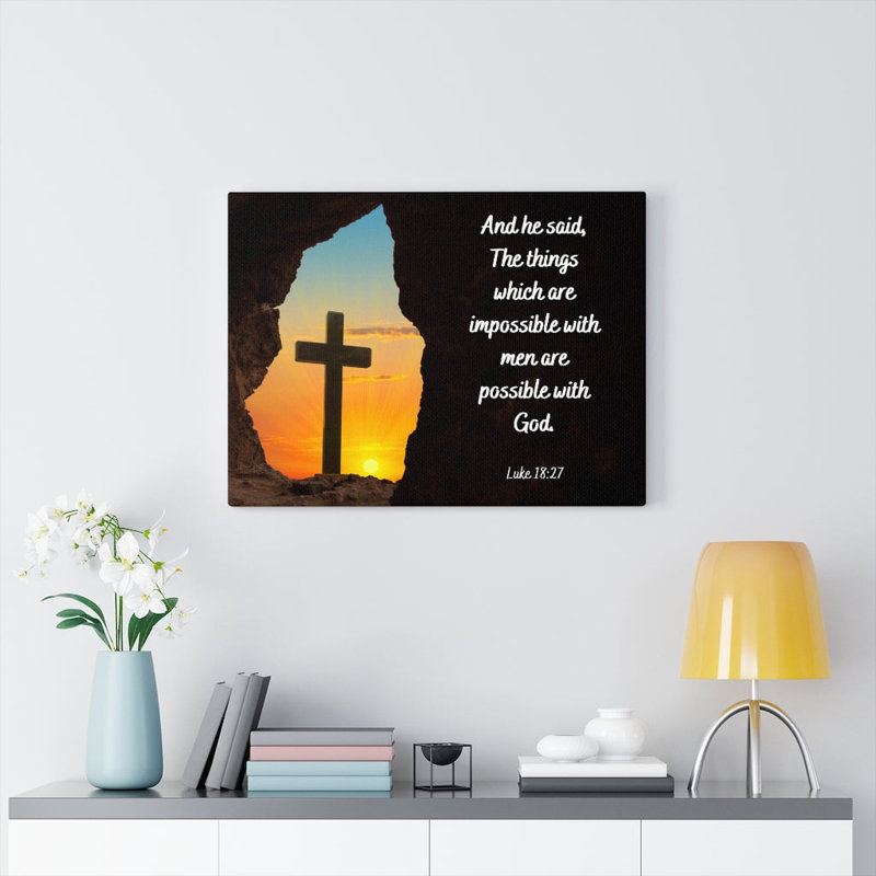 Possible With God Luke 18:27 - Wrapped Canvas Print, 46cm H x 61cm W