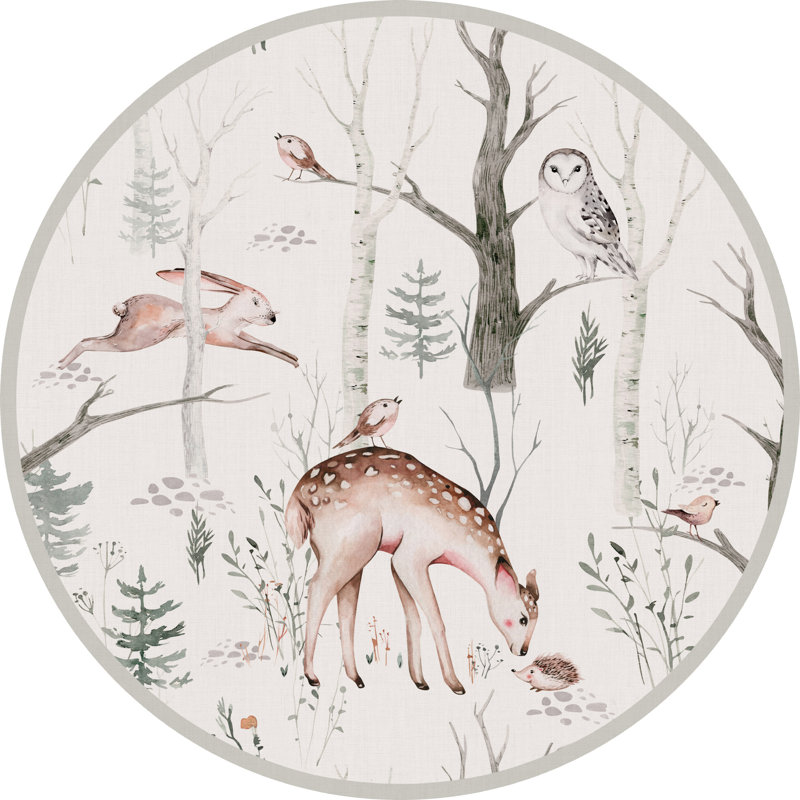 Slovan Vinyl Machine Printed Area Rug, Round 150cm