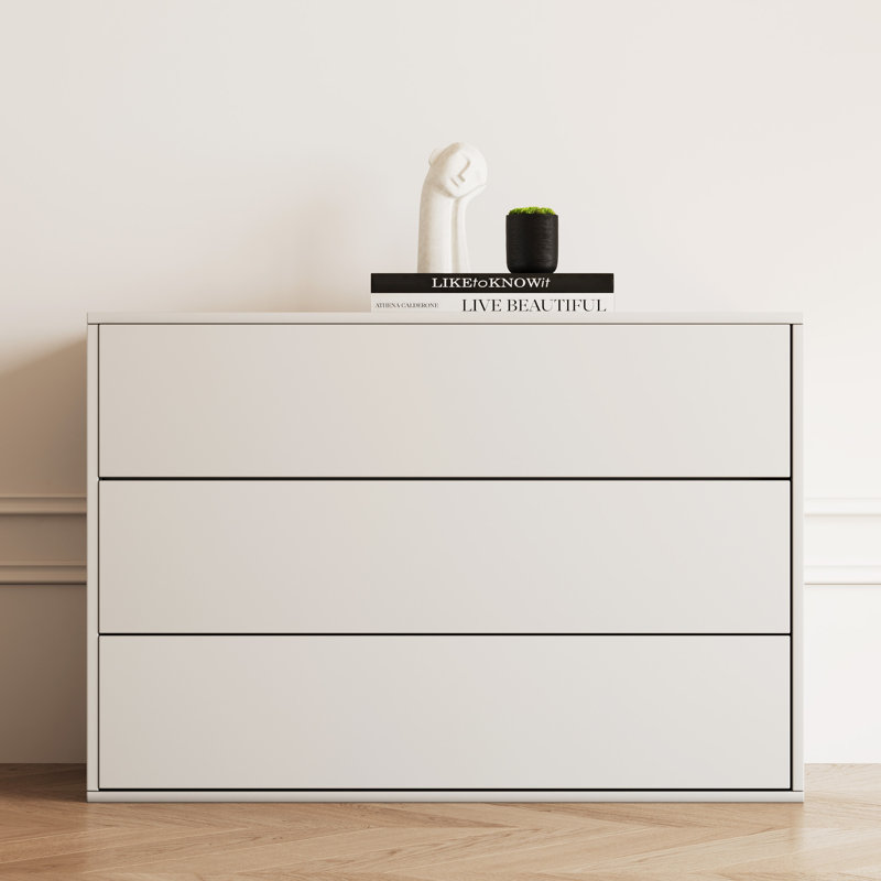 Solorio 31.4in Modern Three Drawer Storage Chest, Nightstand For Bedroom