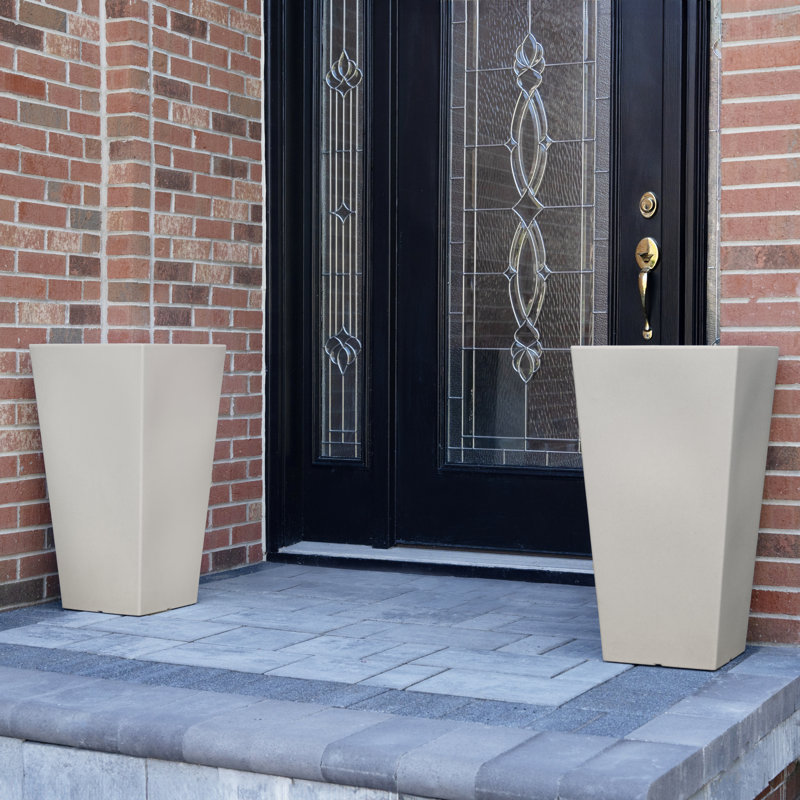 Tremont Tall Concrete Resin Self-Watering Planter