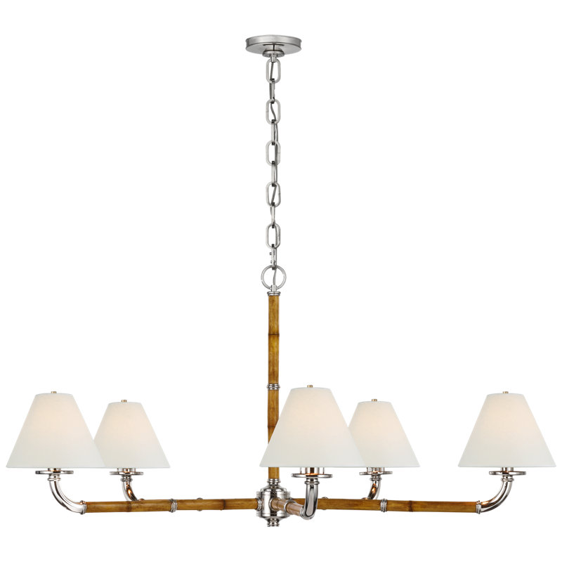 Ralph Lauren Dalfern Large Chandelier, Polished Nickel, White