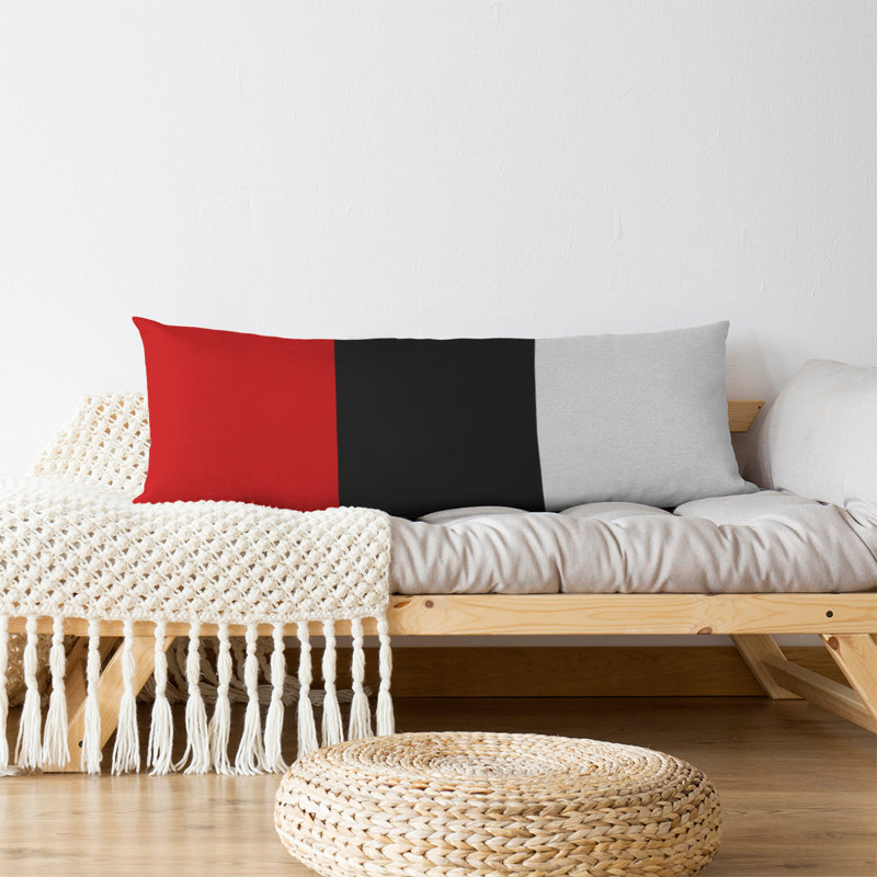 Stripes Medium Polyester/Polyfill Body Pillow, Acton, Red/Black Middle