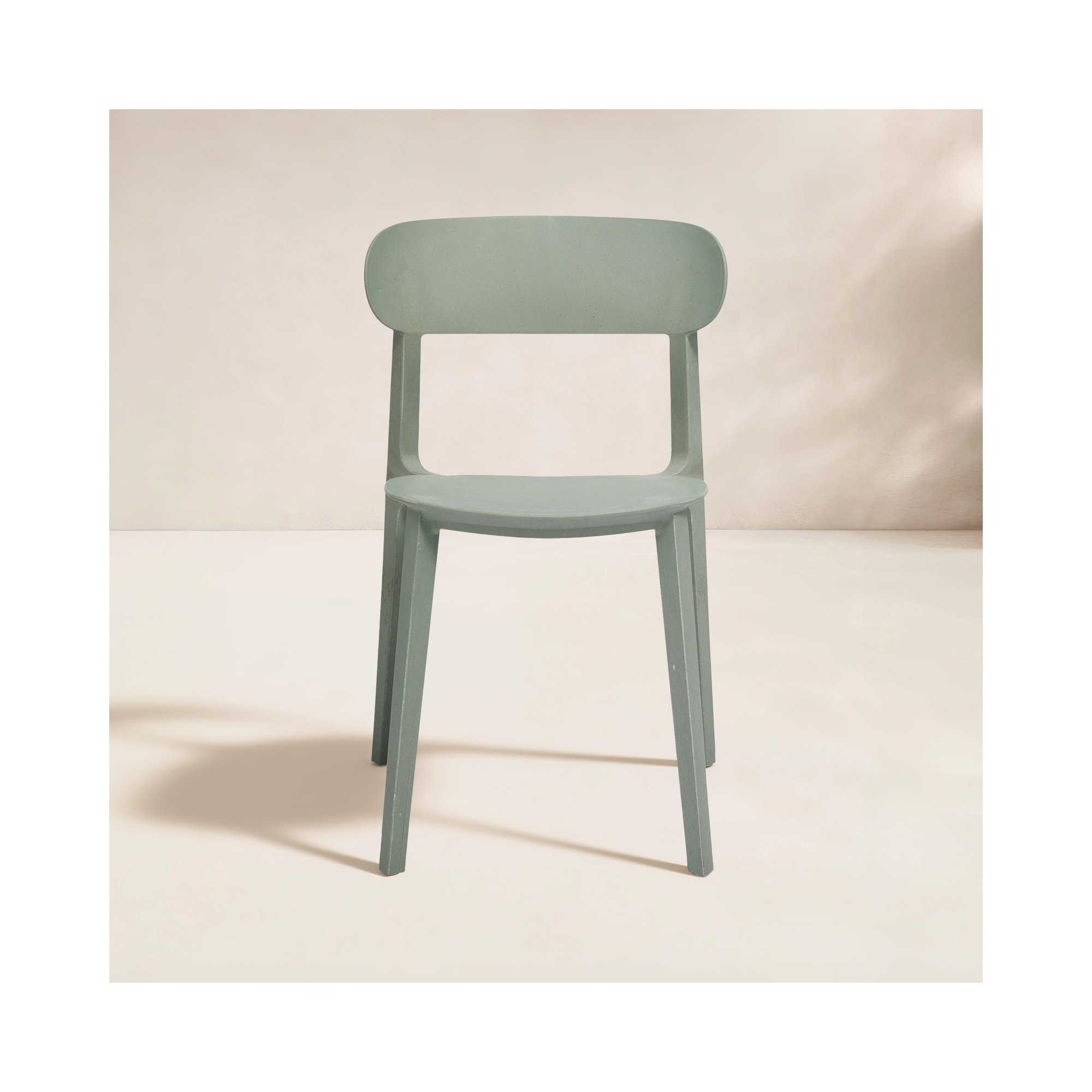 Janicka Spencer Eco-Friendly Outdoor Stacking Chair, Moss Grey