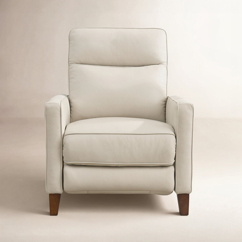 Tatum Recliner, Vanilla Genuine Leather