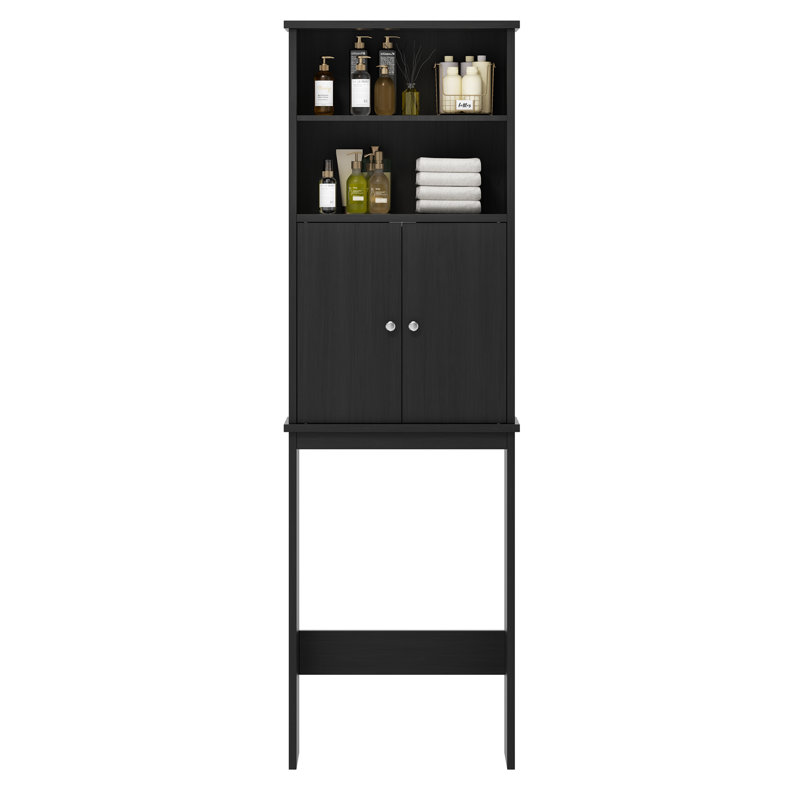 Eftimie 74.8'' H Freestanding Over the Toilet Storage, Black