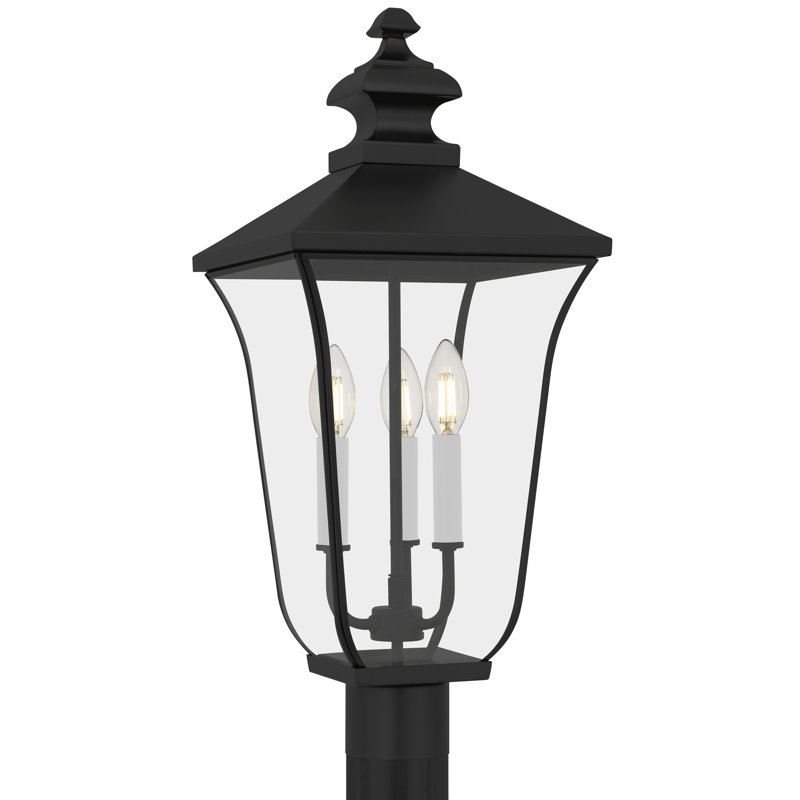 Lampadaire d'extérieur noir mat 3 lumières Farley