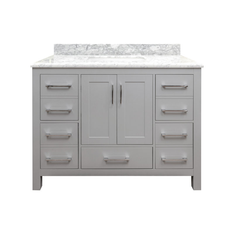 Meuble-lavabo simple l 43 po x P 22 po x H 34,7 po Messina, Gris