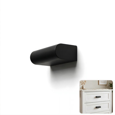Armoire et bouton de tiroir rectangulaire en aluminium ROUS, style Mid-Century, gris anthracite (noir)